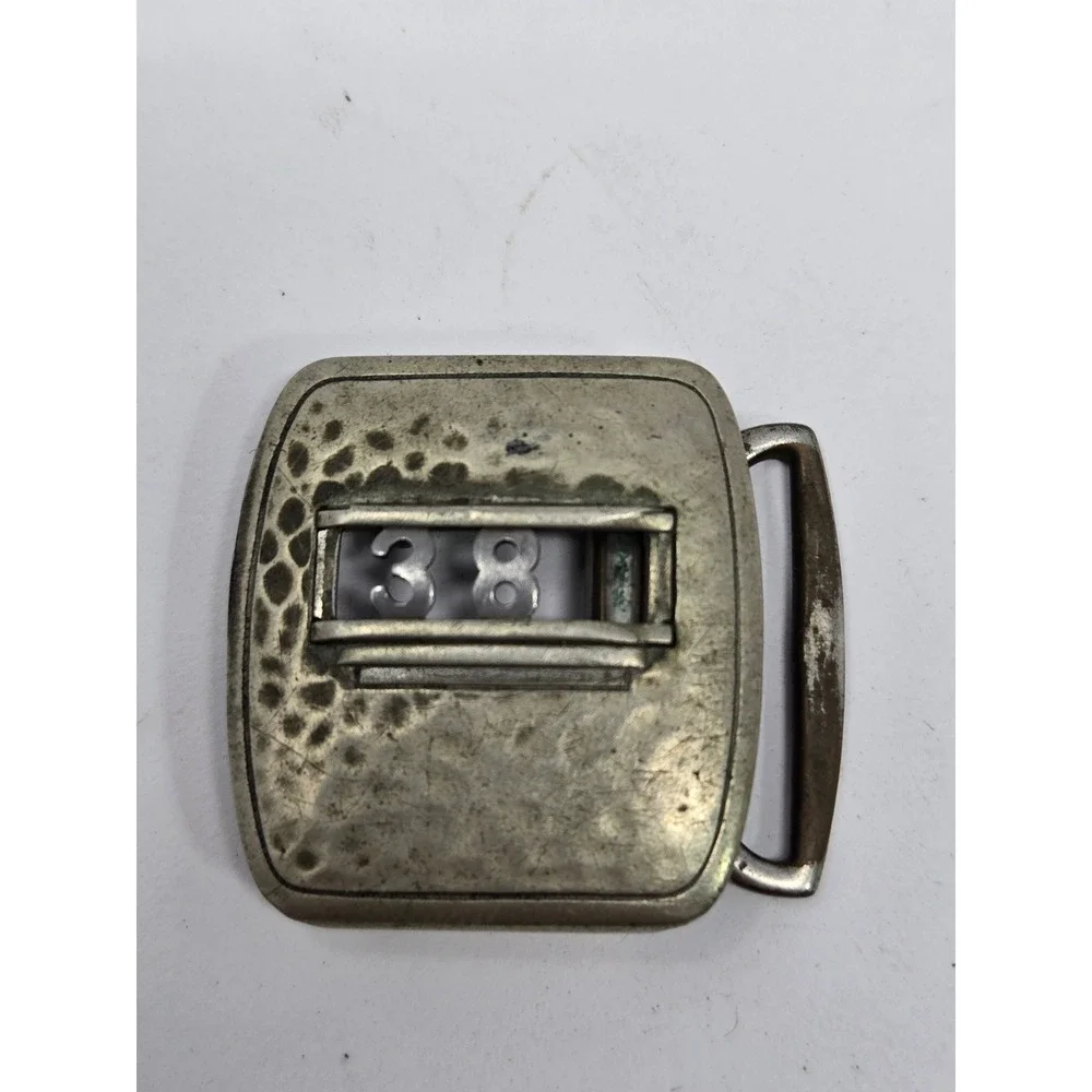 Vintage Swank Belt Buckle Bronze Deluxe Plate Number 38 Mid Century Accessory